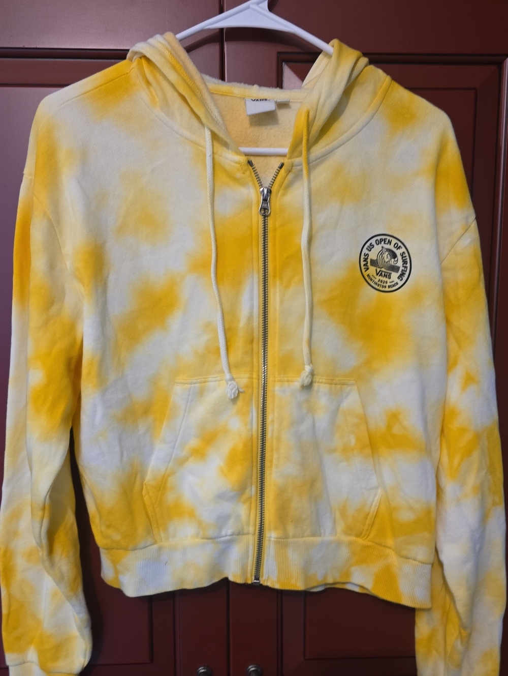 Vans Womens Yellow & White Tie-Dye Zip Hoodie